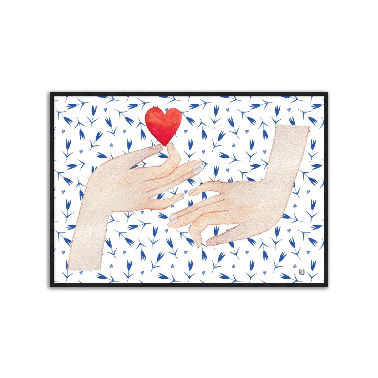 Heart In Hand Watercolour Print