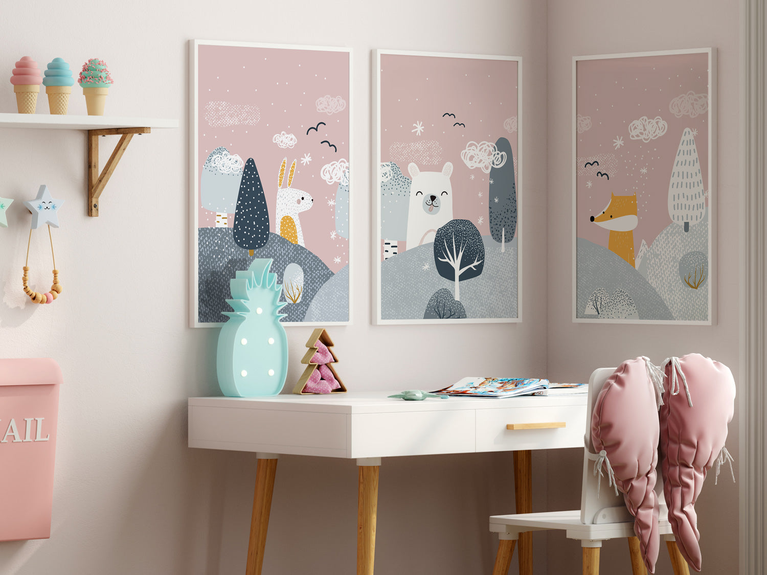 Kids Framed Gallery Wall, Mixed Art Poster Prints