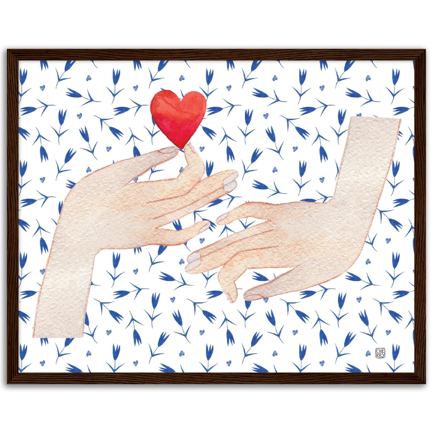 Heart In Hand Watercolour Print