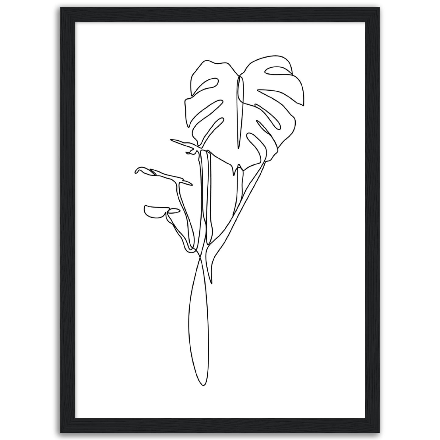 Monstera Leaf Line Art Print, No2
