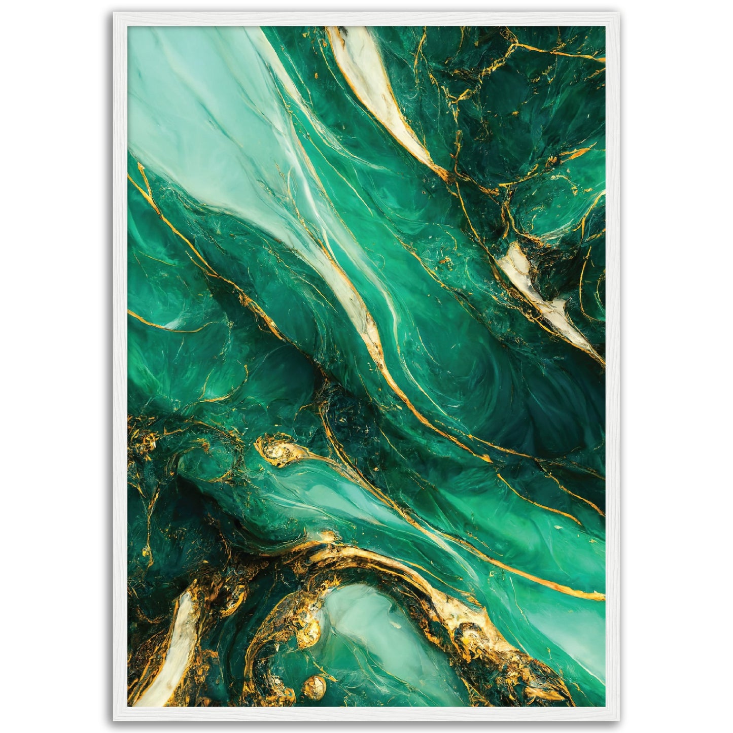 Abstract Green Marble Print, No1