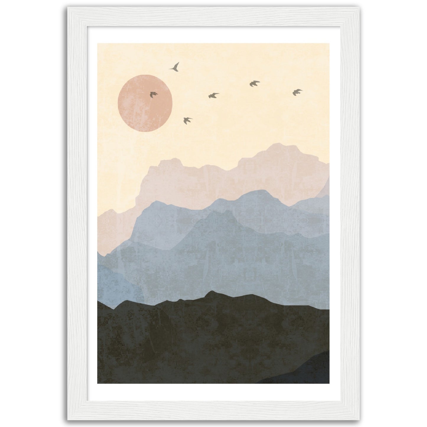 Boho Blue Mountains Abstract Print
