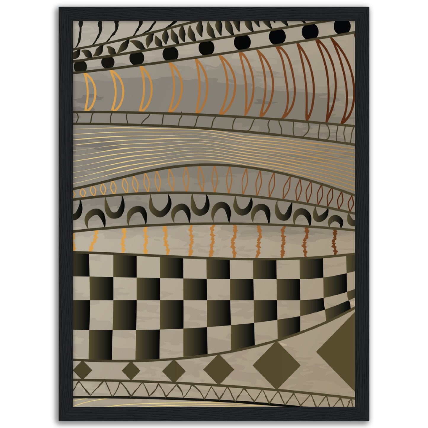 Abstract Tribal Landscape Print, No3