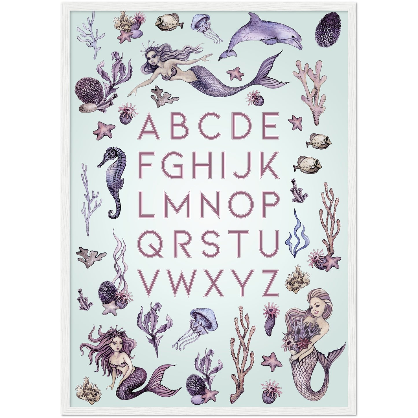 ABC Alphabet With Mermaids Print
