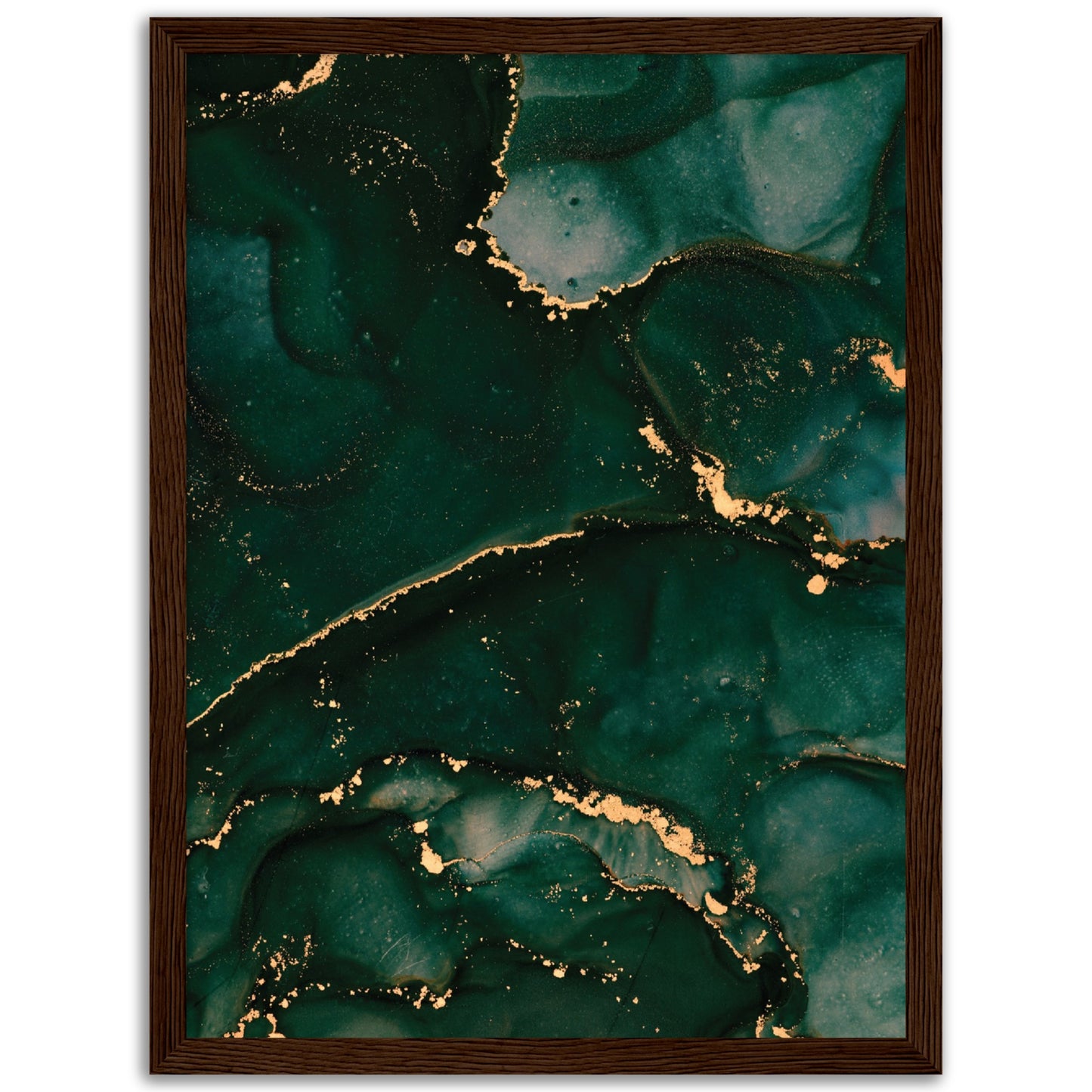 Abstract Dark Green Marble Print