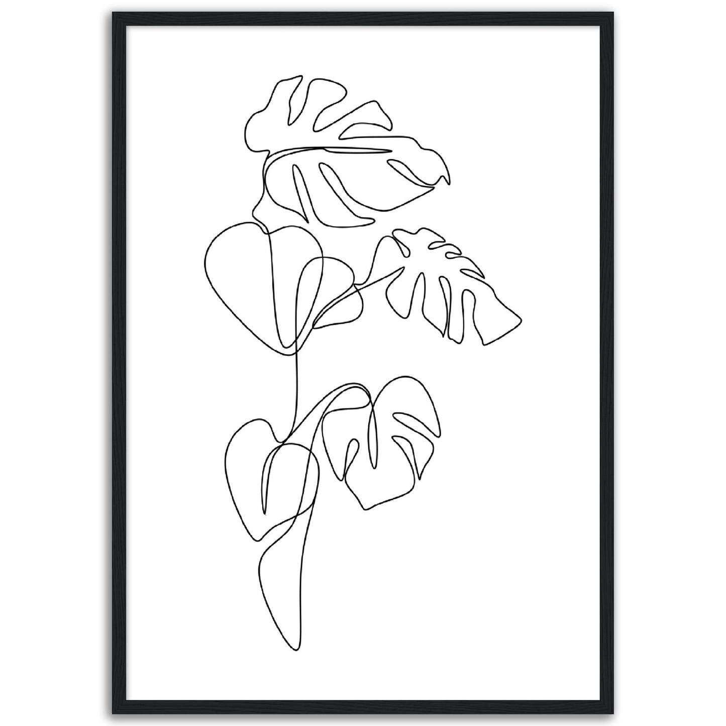 Monstera Leaf Line Art Print, No1
