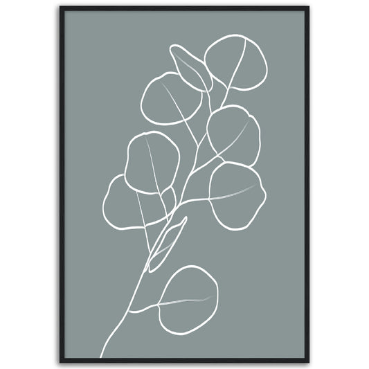 Eucalyptus Leaves Line Art Print