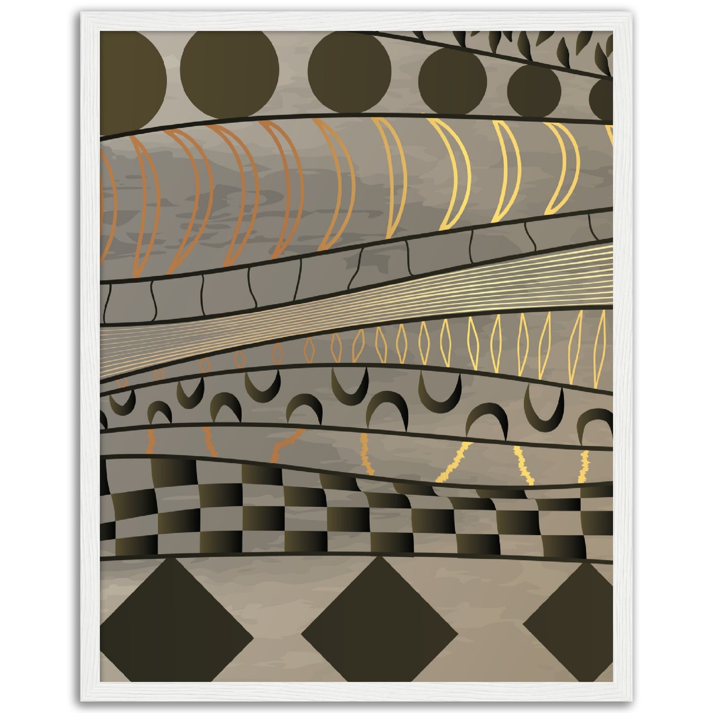 Abstract Tribal Landscape Print, No1