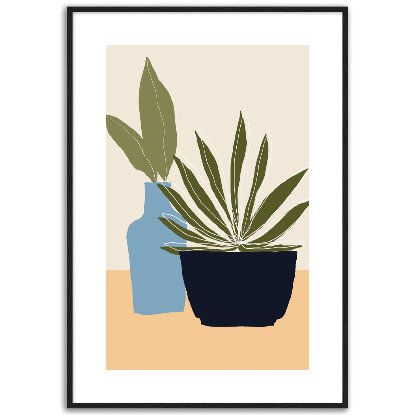 Boho Pots & Plants Abstract Print, No1