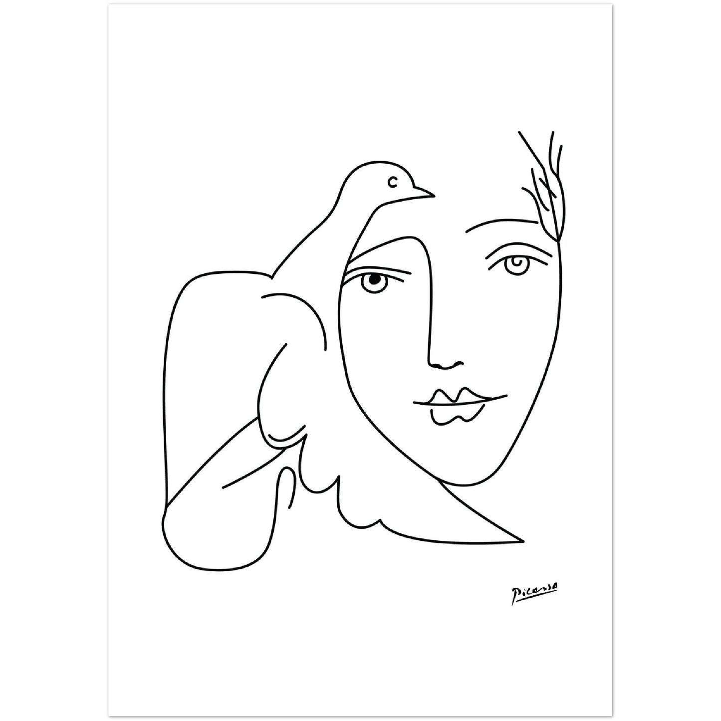 Woman and Dove Print