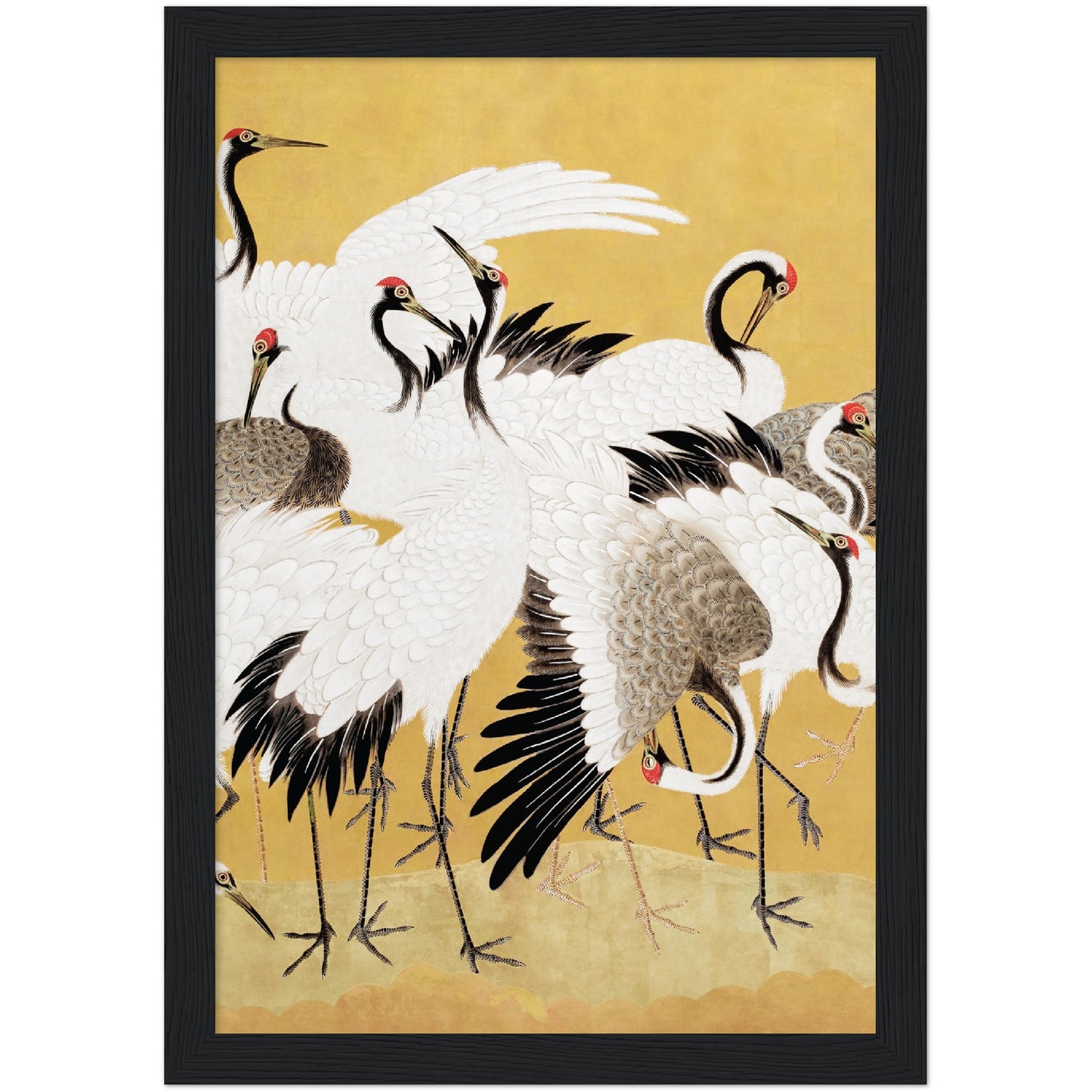 Japanese Flock of Cranes Print, No2