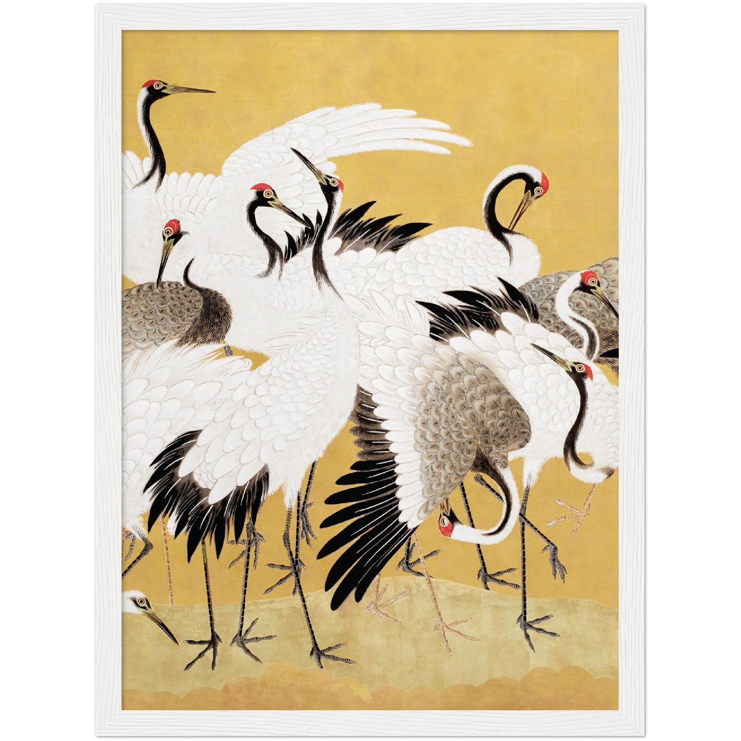 Japanese Flock of Cranes Print, No2