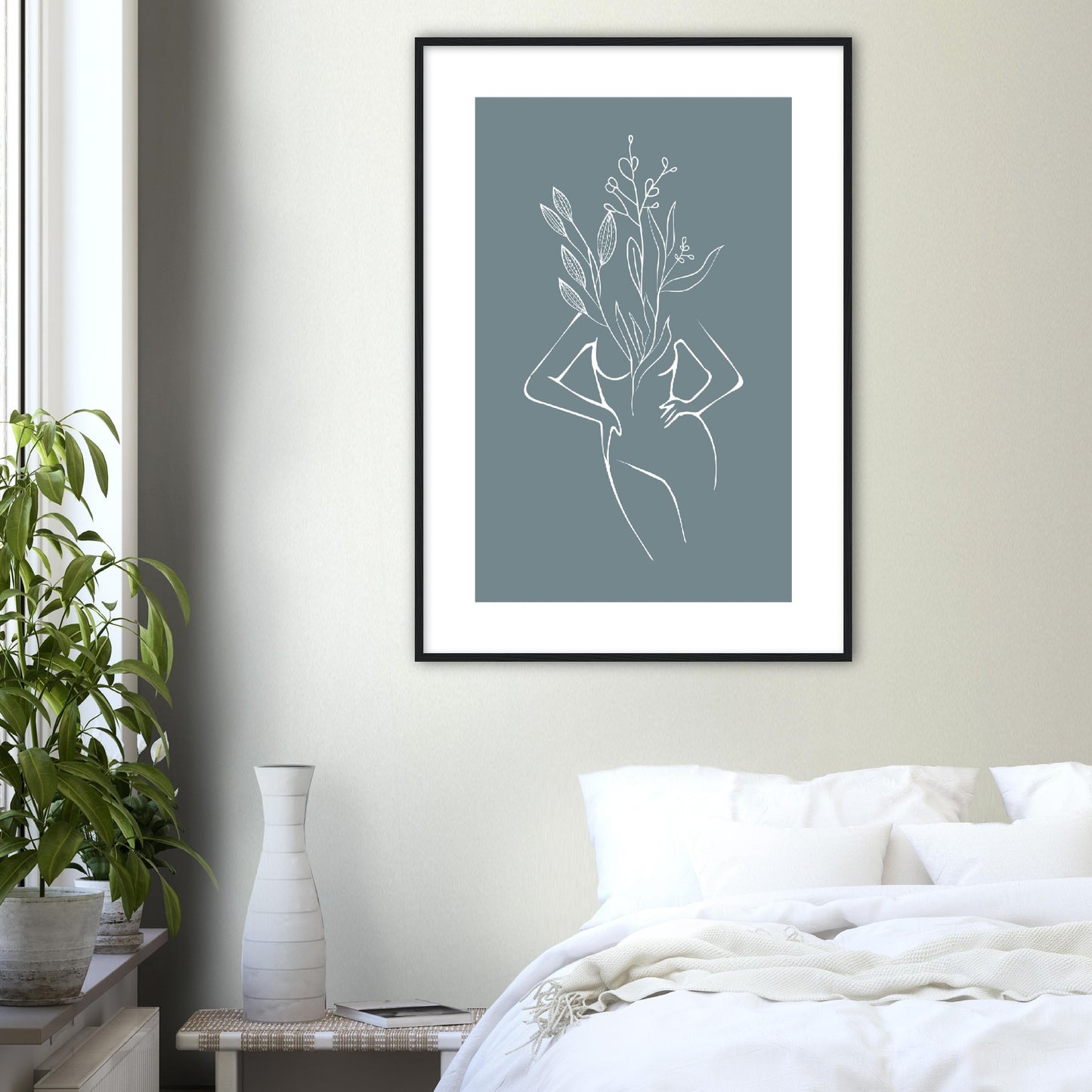 Botanical Woman Line Art Print, No1