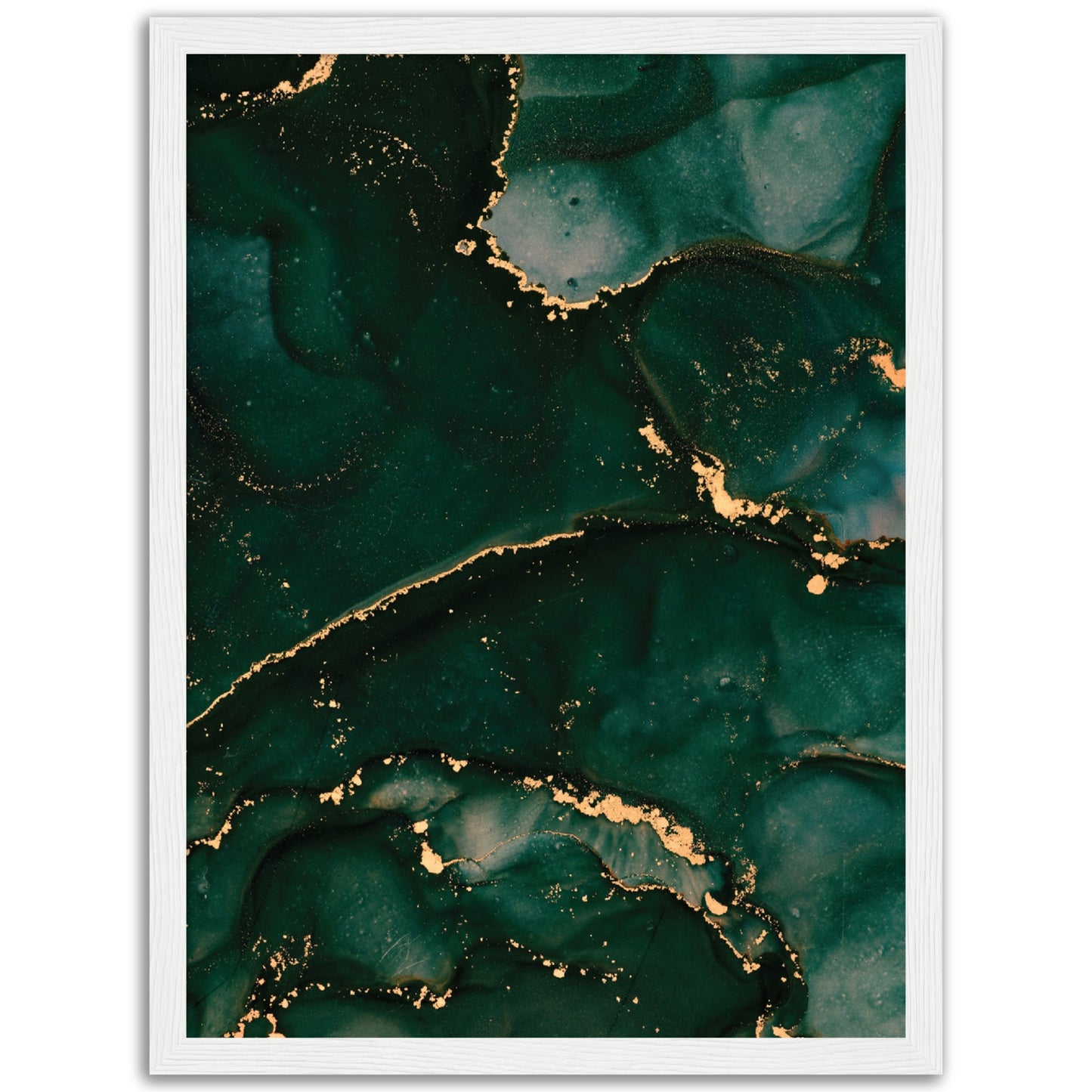 Abstract Dark Green Marble Print