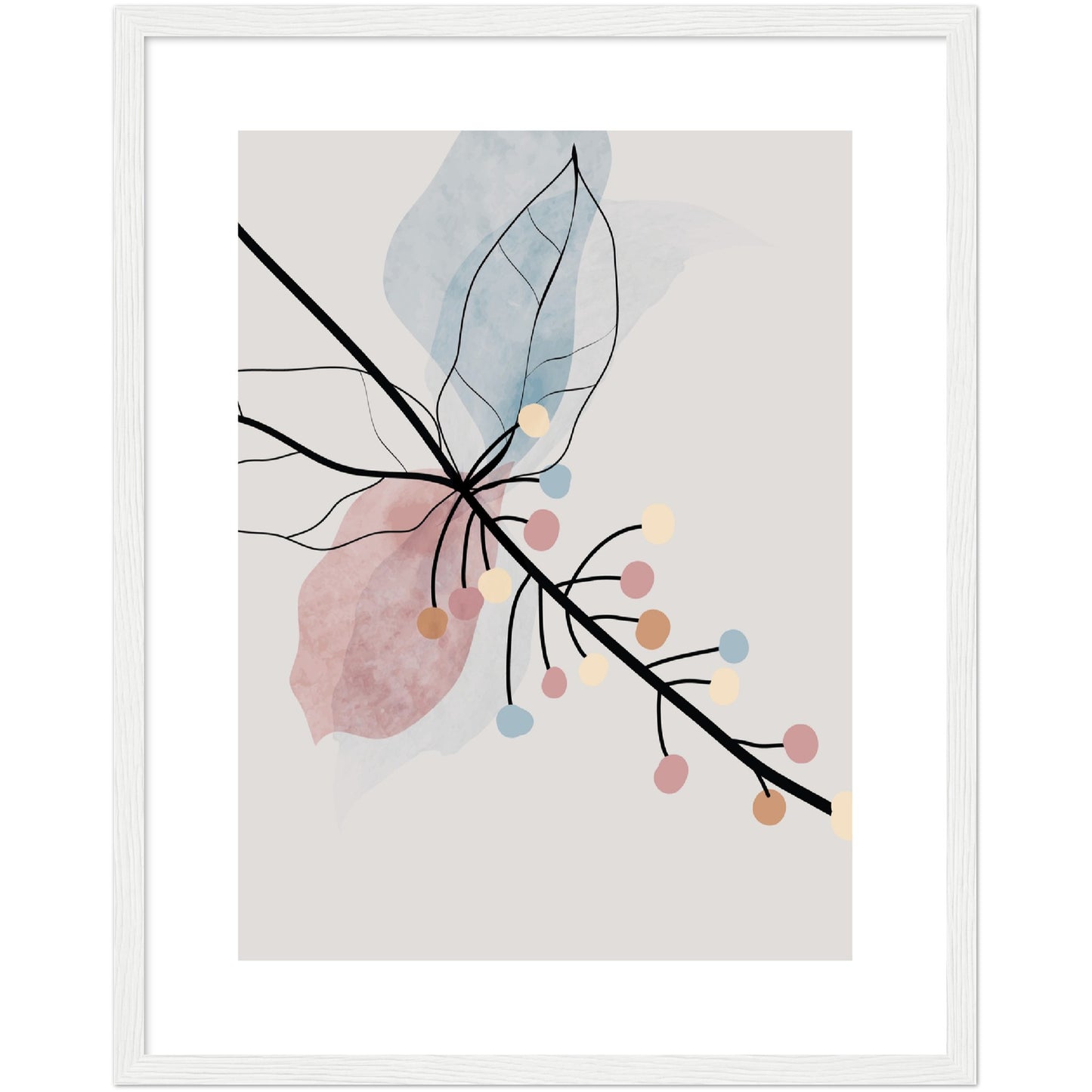 Abstract Watercolour Blossoms Print, No1