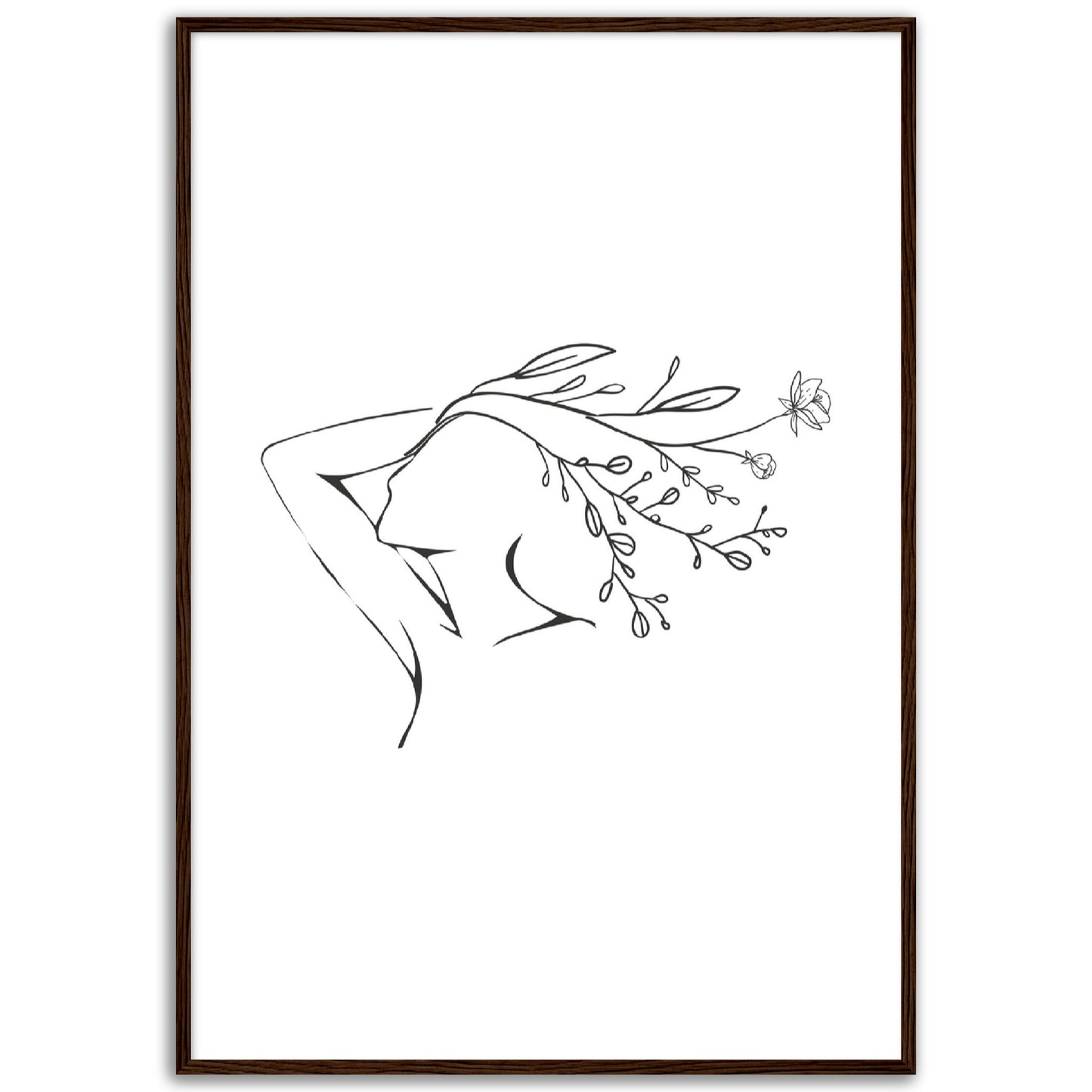 Botanical Woman Line Art Print, No8