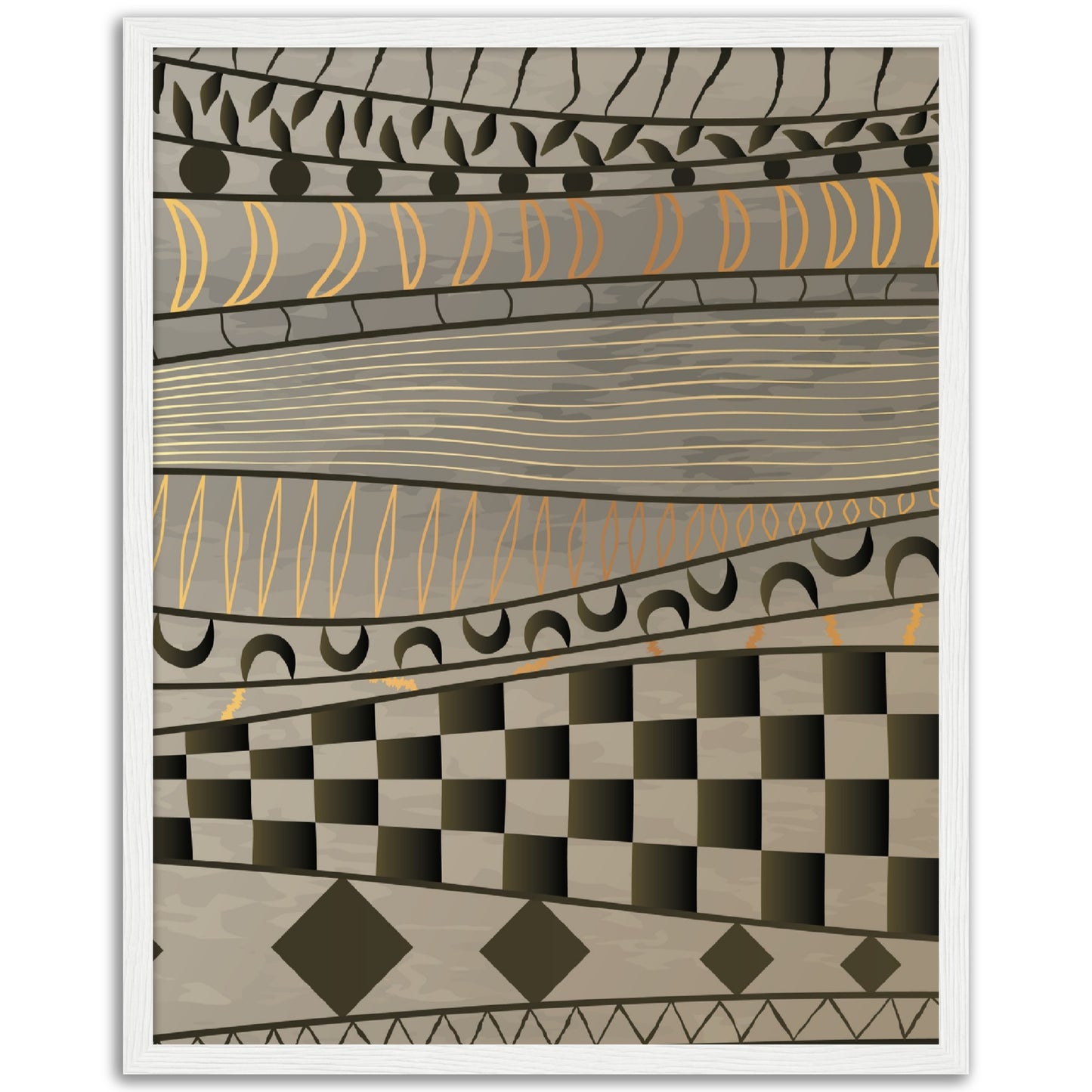 Abstract Tribal Landscape Print, No2