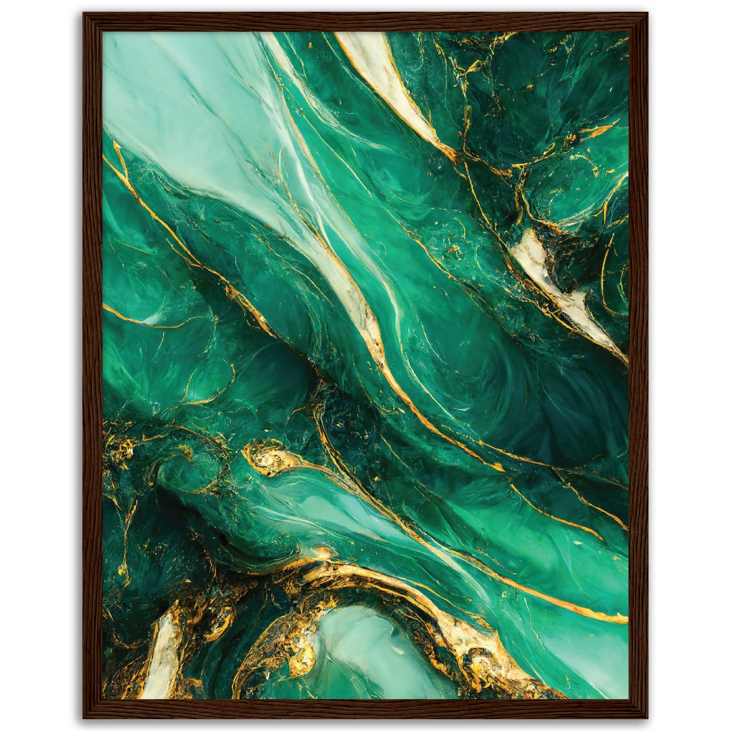 Abstract Green Marble Print, No1