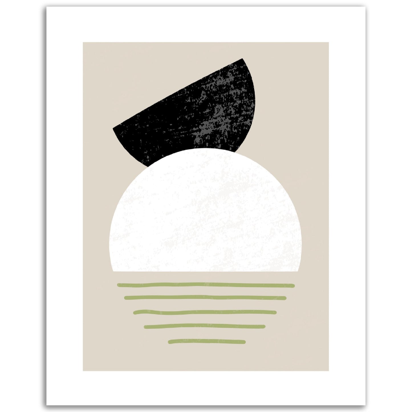 Beige Modern Abstract Shapes Print