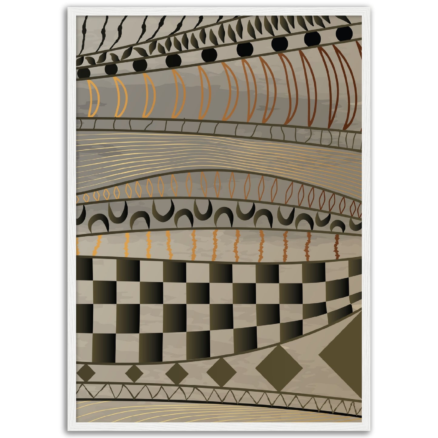 Abstract Tribal Landscape Print, No3