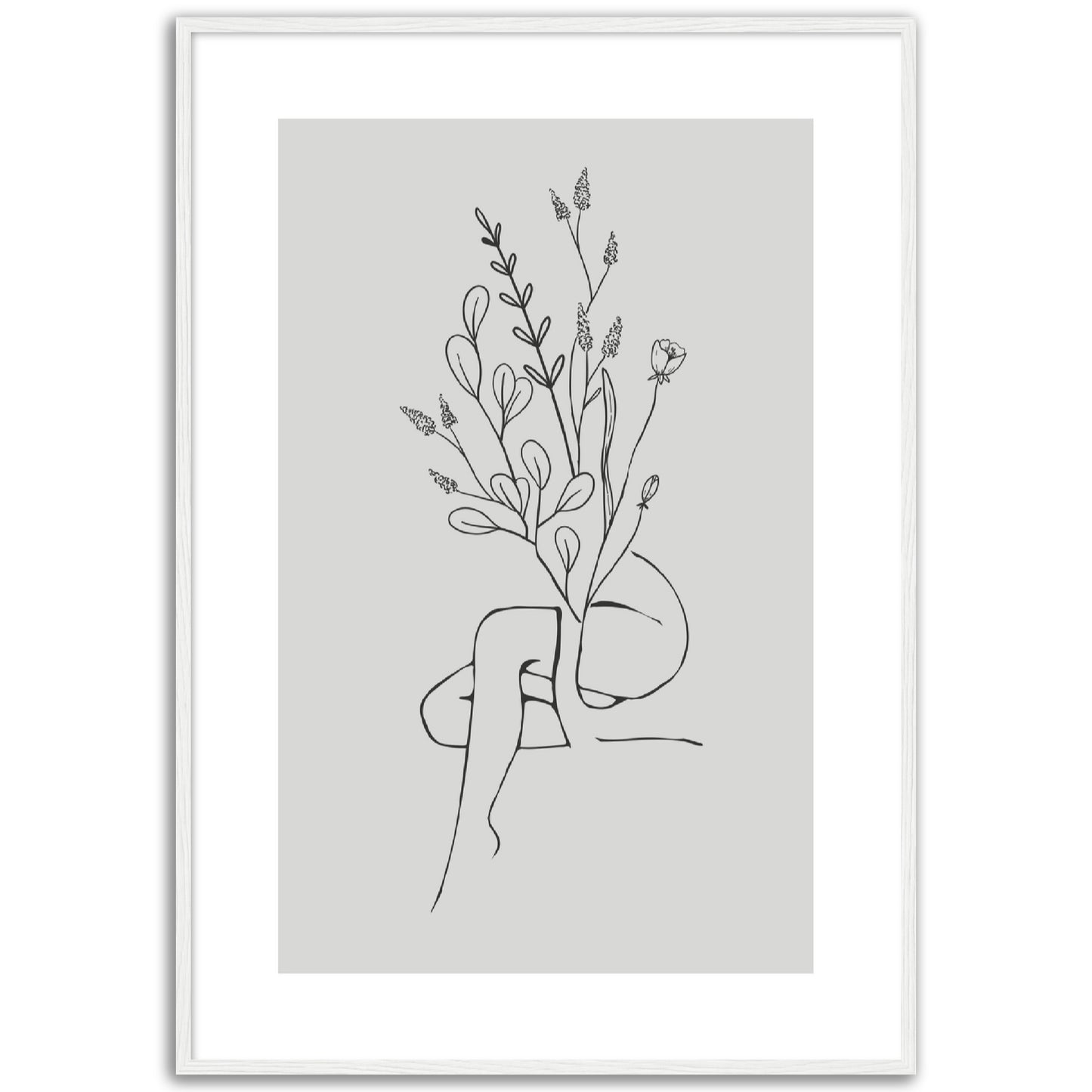 Botanical Woman Line Art Print, No4