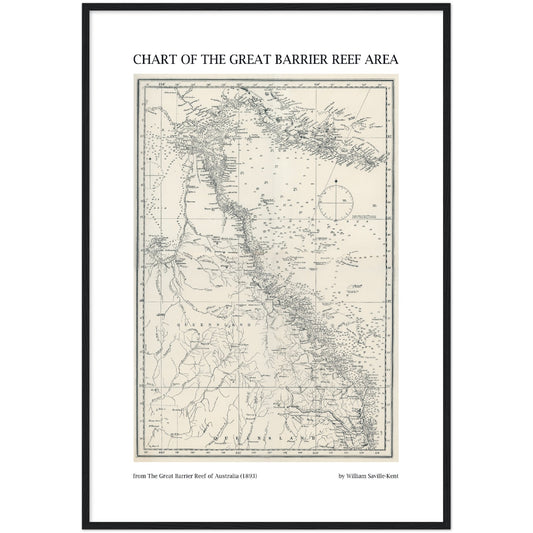 Chart of the Great Barrier Reef Area Print