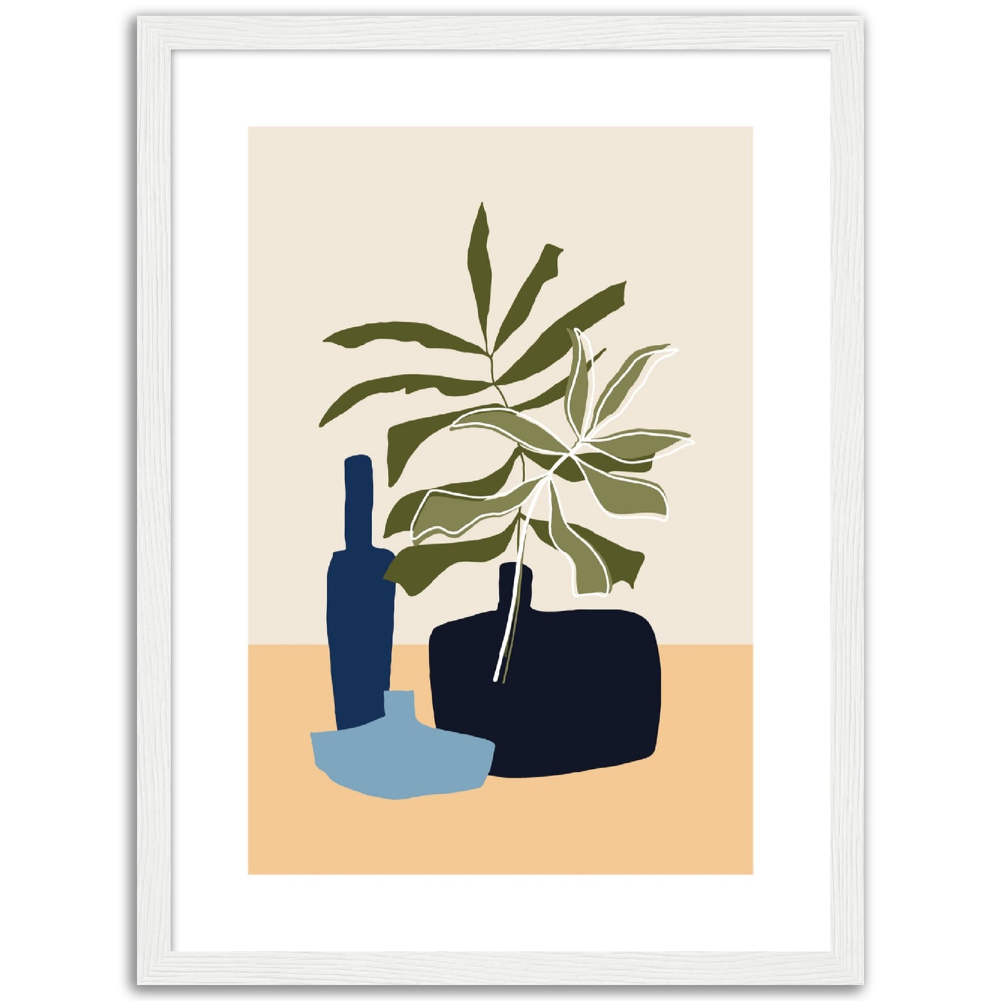 Boho Pots & Plants Abstract Print, No2