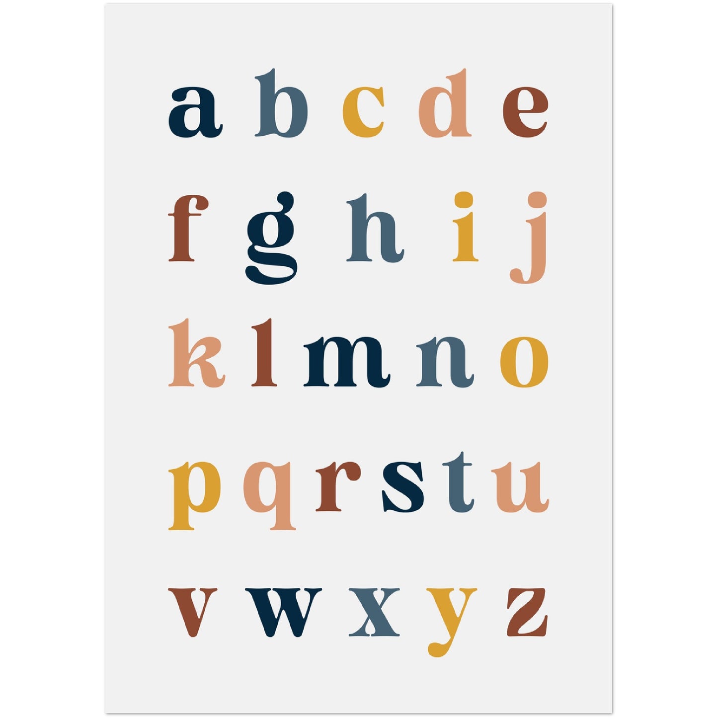 Neutral Lowercase ABC Alphabet Print