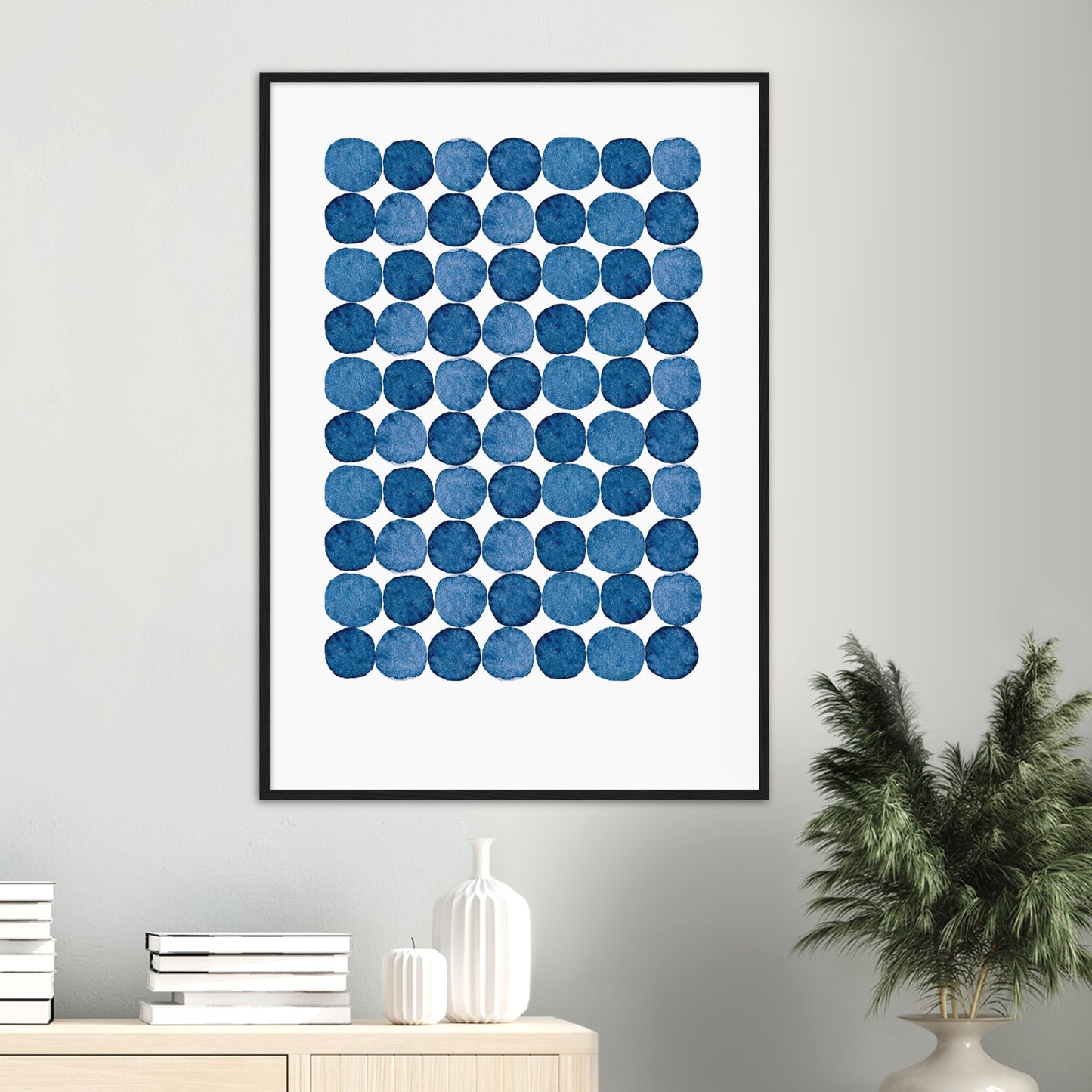Blue Circles Watercolour Print
