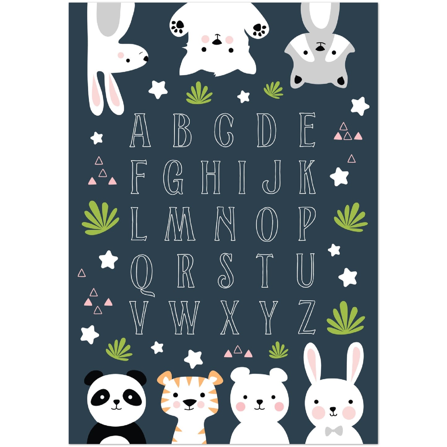 ABC Alphabet With Jungle Animals Print