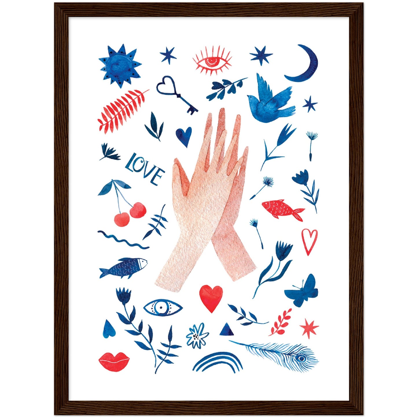 Hand in Hand Watercolour Print