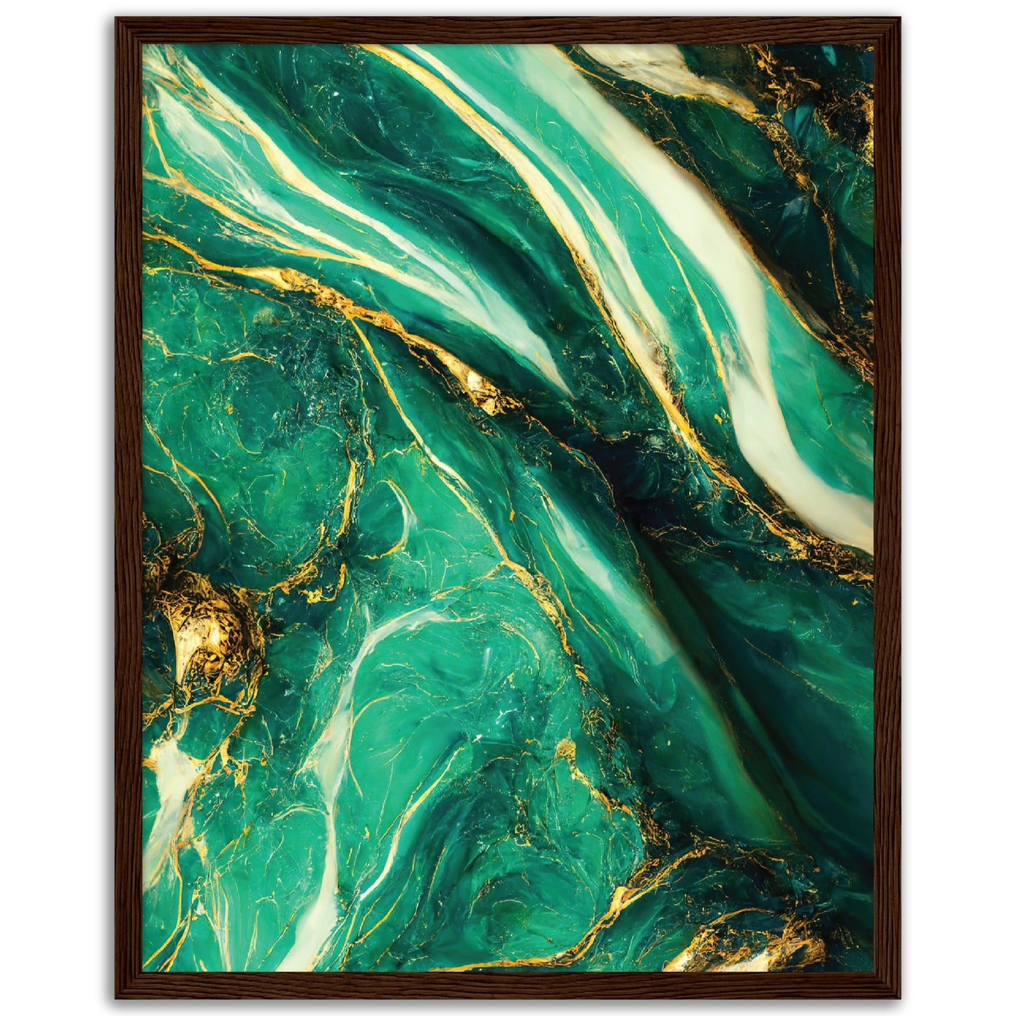 Abstract Green Marble Print, No2