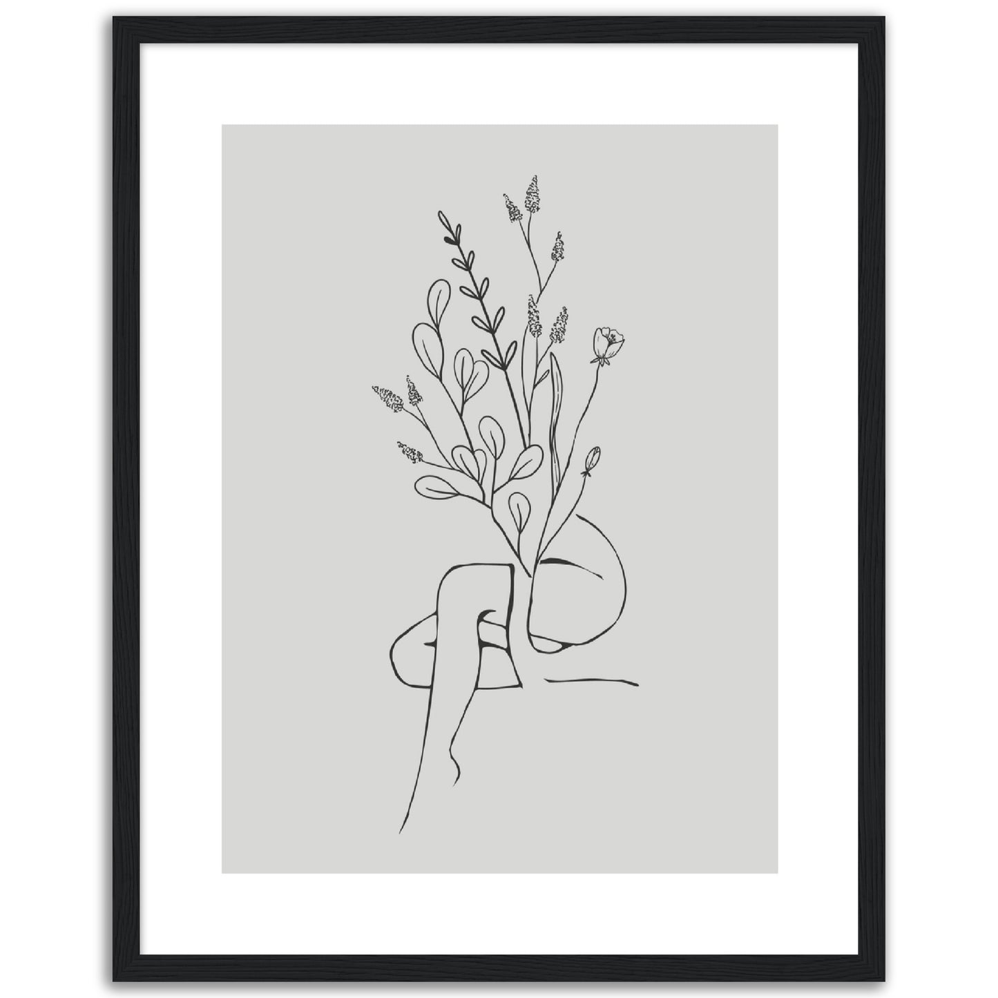 Botanical Woman Line Art Print, No4