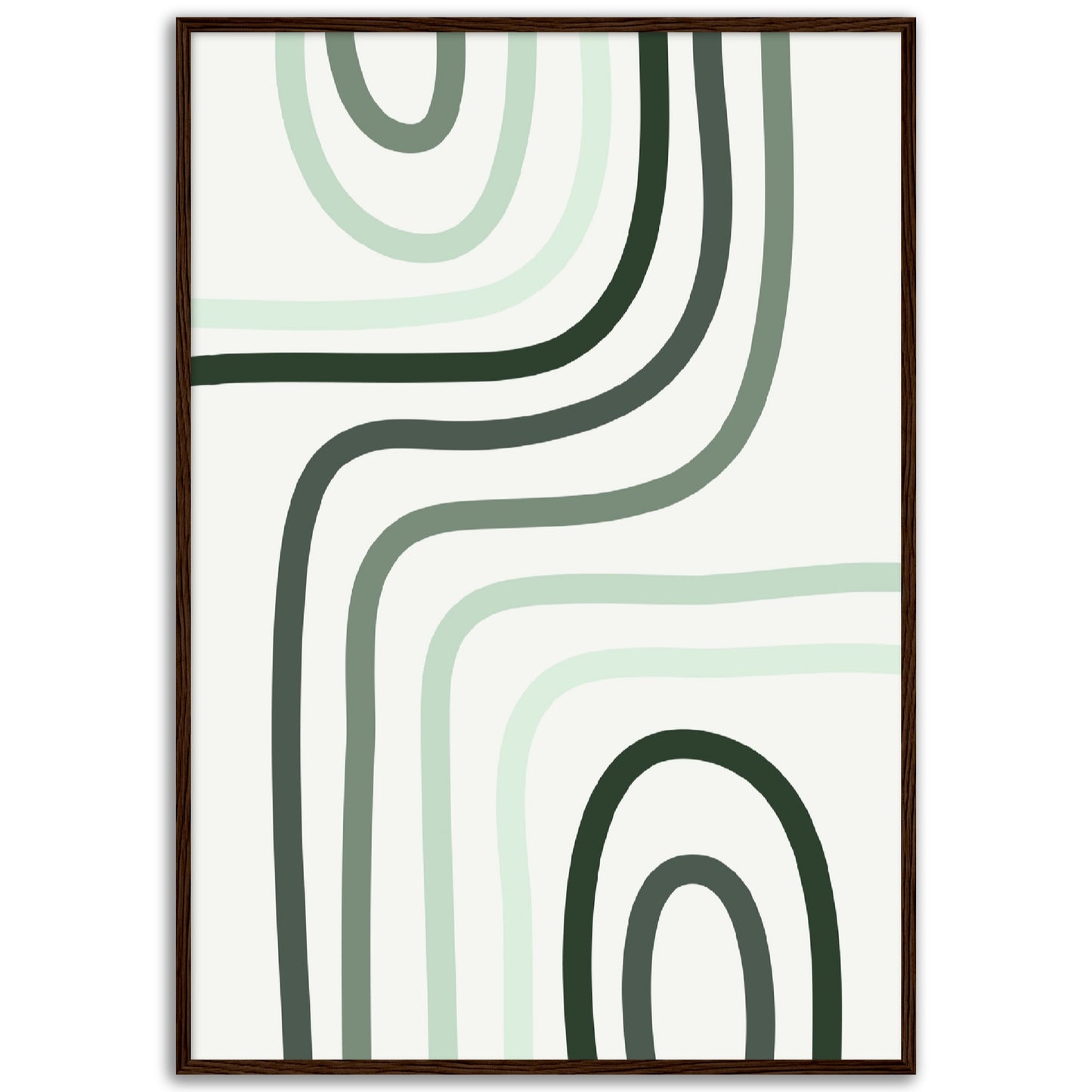 Pastel Green Abstract Lines Print