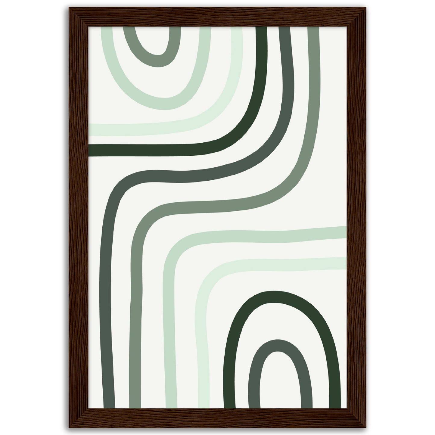 Pastel Green Abstract Lines Print