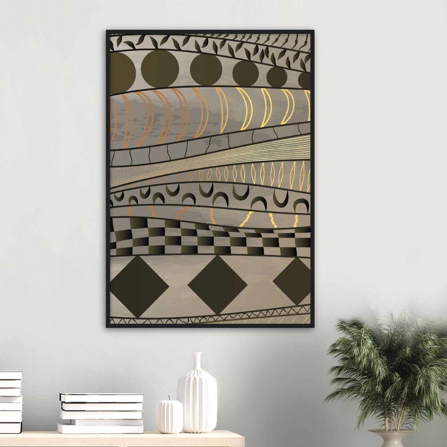 Abstract Tribal Landscape Print, No1