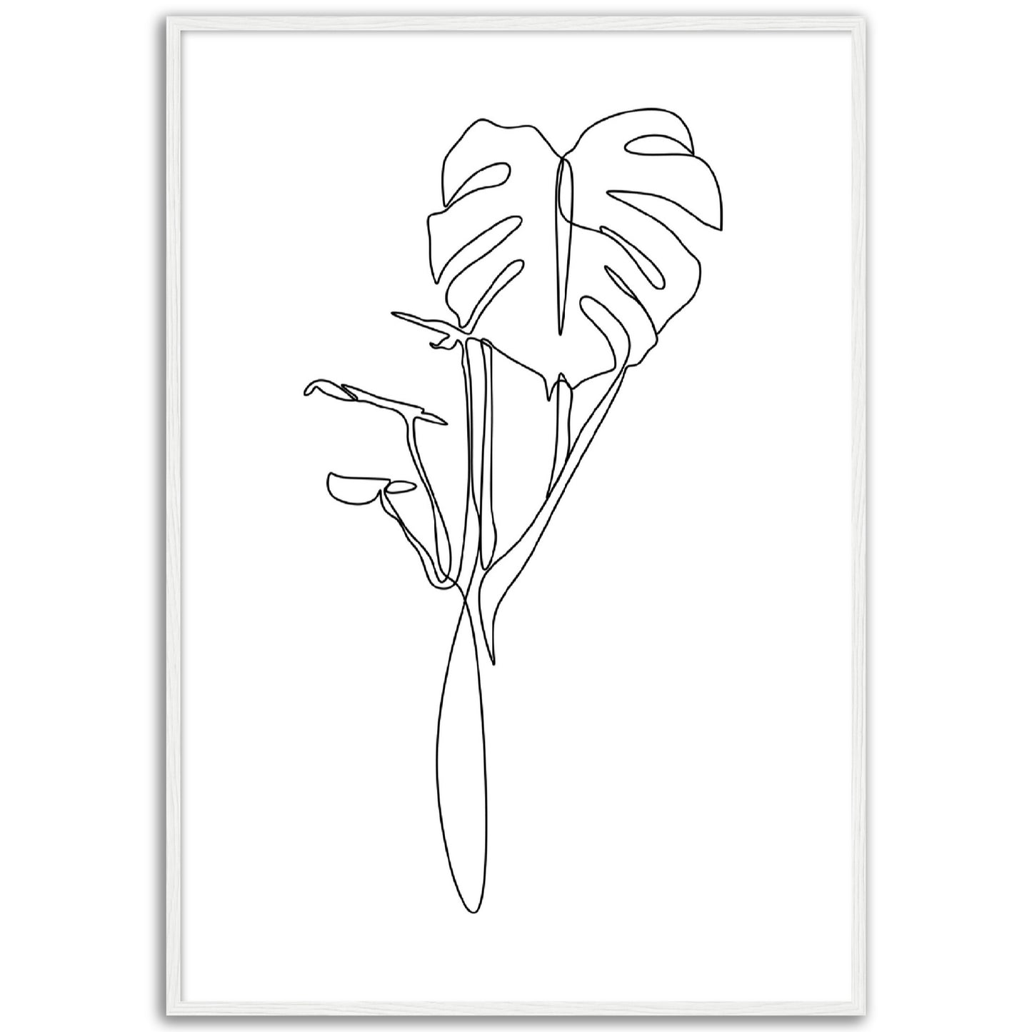 Monstera Leaf Line Art Print, No2