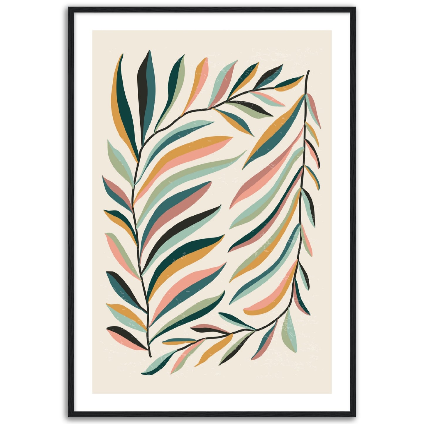 Abstract Rainbow Leaves Print, No2