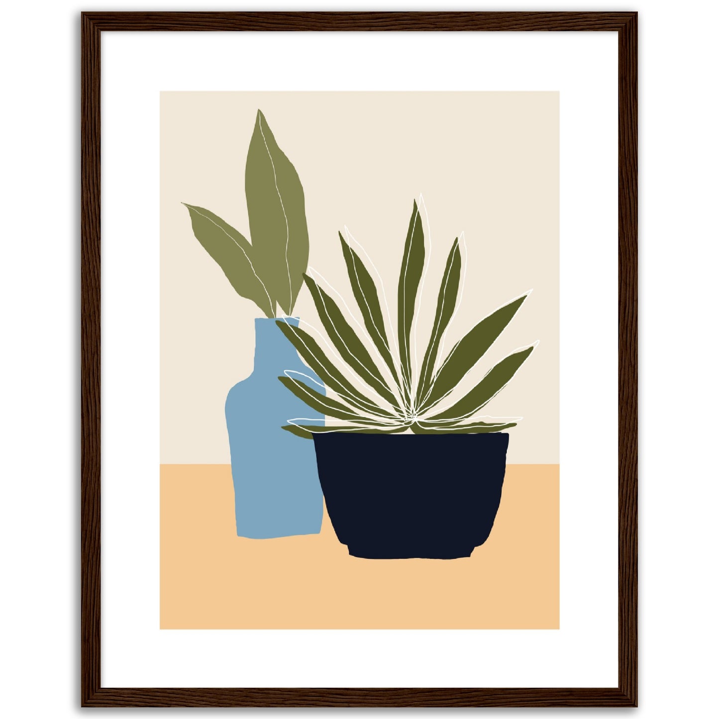 Boho Pots & Plants Abstract Print, No1