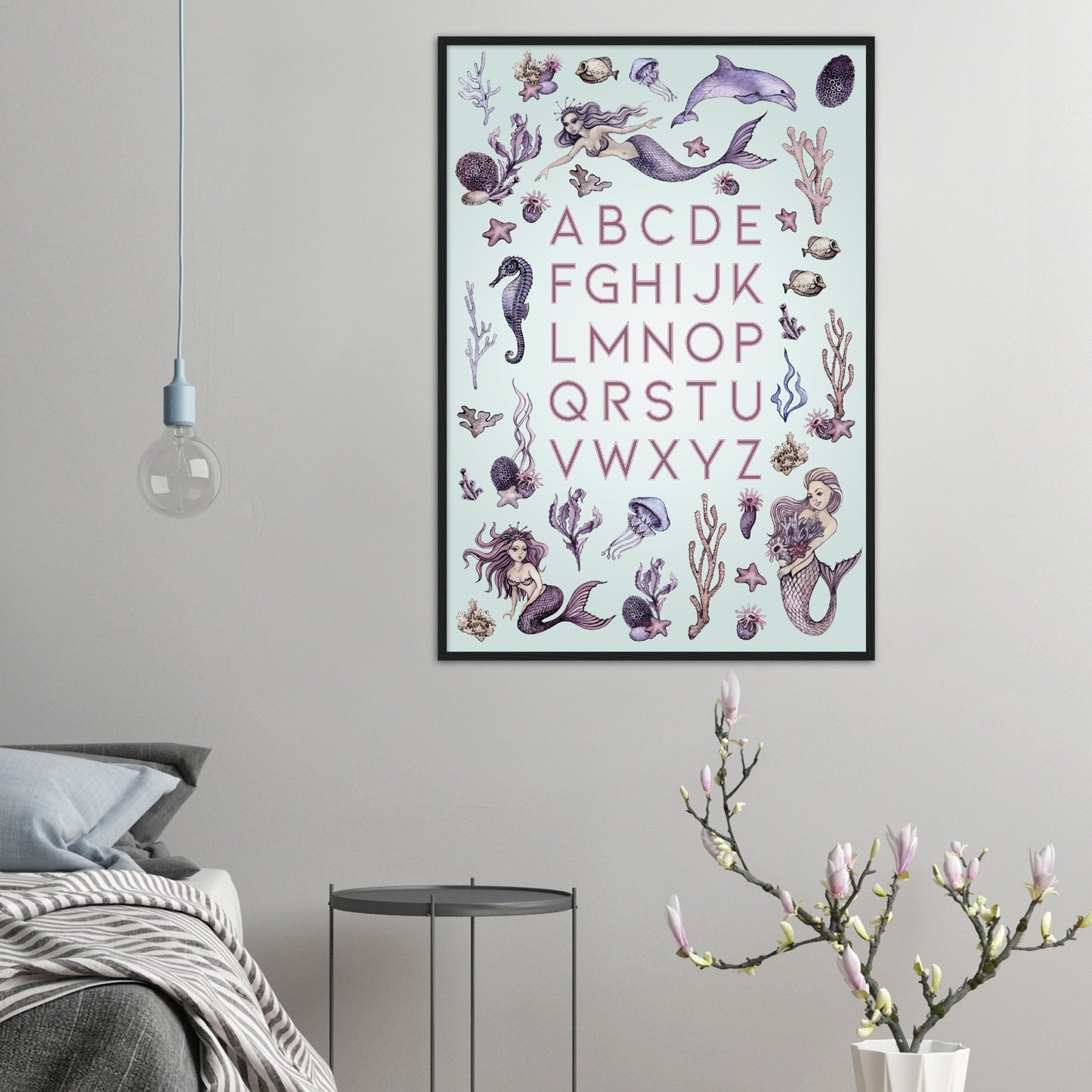 ABC Alphabet With Mermaids Print